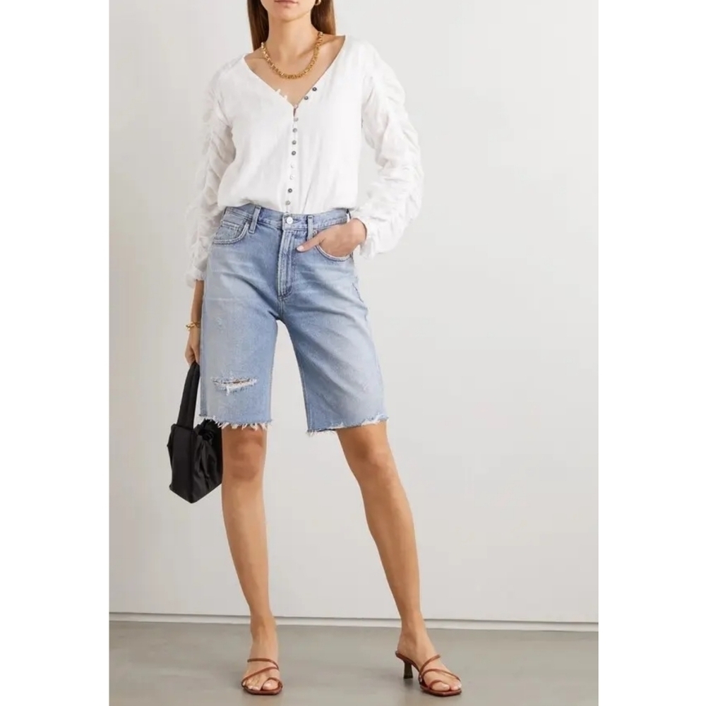 Cami NYC Gia Ruched Blouse White S NEW